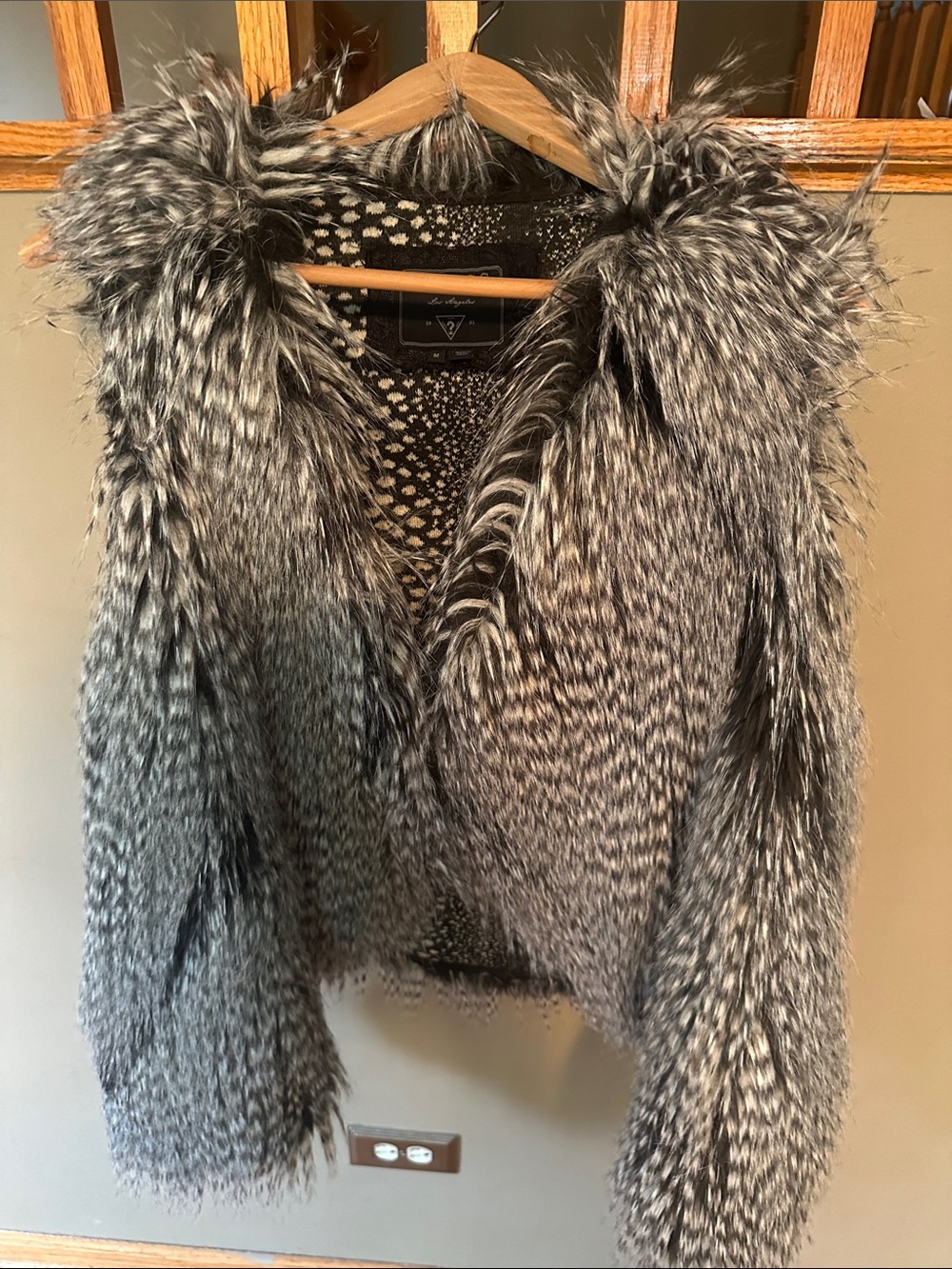 Faux Fur Gray Women’s Jacket - Guess Brand